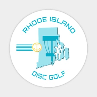 Rhode Island Disc Golf - State Shape White Magnet